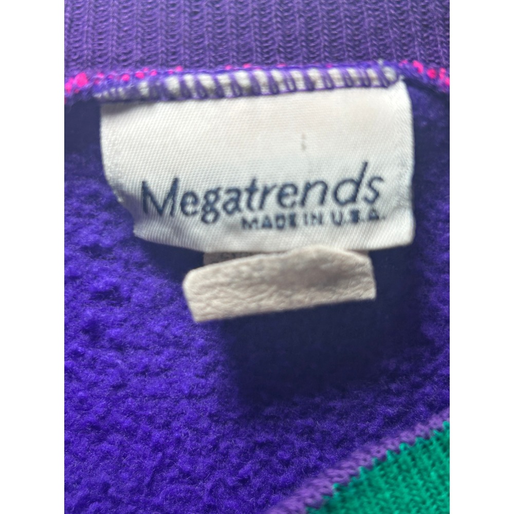 Megatrends Vintage 90s Purple Crewneck Sweatshirt with Pocket‎ Large - Picture 2 of 5